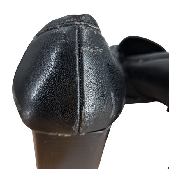 Vintage Y2K Skechers Faux Leather Chunky Heels Size 7 7.5? Somethin' Else Black - Picture 11 of 13